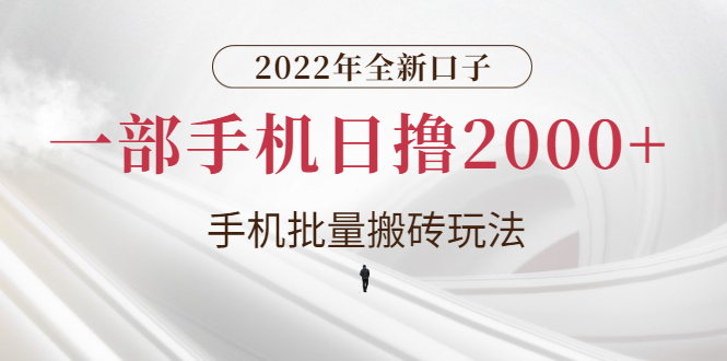 【副业项目3146期】2022年全新搬砖项目，手机批量搬运玩法，一部手机日撸1000+-悠闲副业网