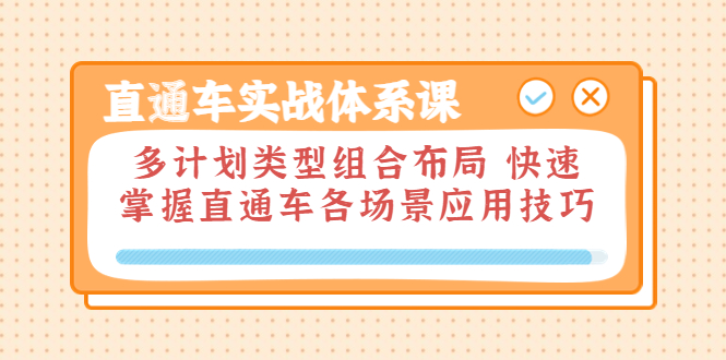 【副业项目3910期】直通车实战体系课：多计划类型组合布局，快速掌握直通车各场景应用技巧-悠闲副业网