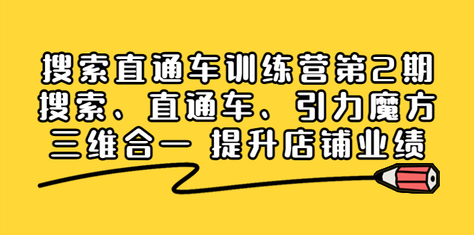 【副业项目4206期】搜索直通车训练营第2期：搜索、直通车、引力魔方三维合一 提升店铺业绩-悠闲副业网