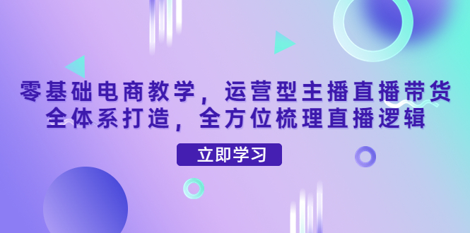 【副业项目4399期】零基础电商教学：运营型主播直播带货全体系打造，全方位梳理直播逻辑-悠闲副业网