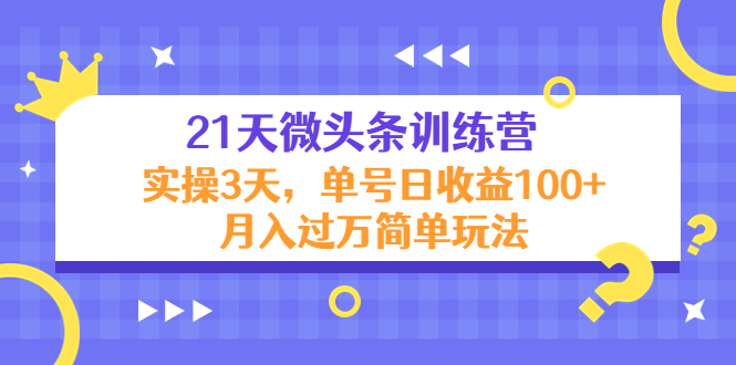 【副业项目4597期】21天微头条训练营，实操3天，单号日收益100+月入过万简单玩法-悠闲副业网