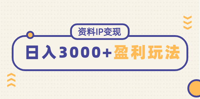 【副业项目4816期】资料IP变现，能稳定日赚3000起的持续性盈利玩法-悠闲副业网