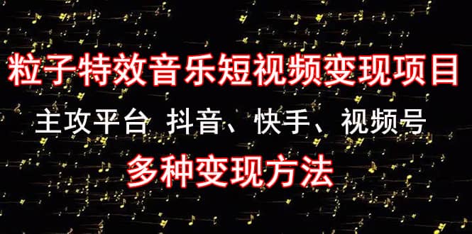 【副业项目4821期】《粒子特效音乐短视频变现项目》主攻平台 抖音、快手、视频号 多种变现方法-悠闲副业网