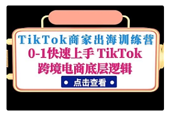 【副业项目5013期】TikTok商家出海训练营：0-1快速上手 TikTok跨境电商底层逻辑-悠闲副业网