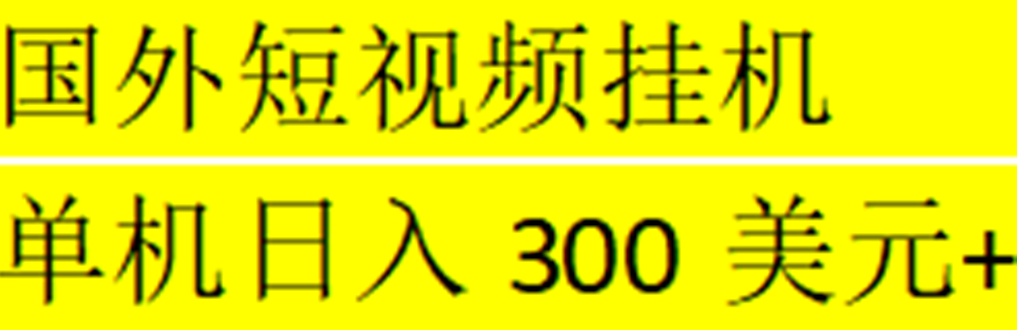 【副业项目5287期】海外暴力短视频挂机全自动撸美金 单机日入300美元+【脚本免费】-悠闲副业网