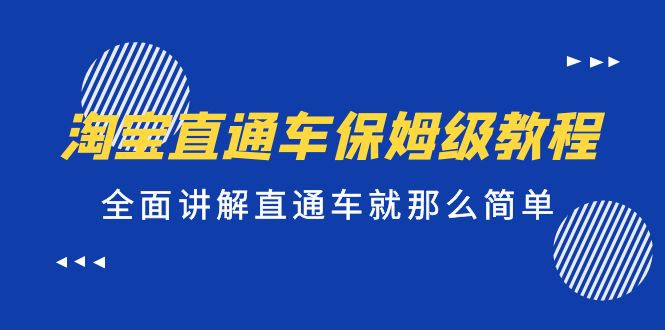 【副业项目5451期】淘宝直通车保姆级教程，全面讲解直通车就那么简单！-悠闲副业网