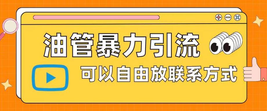 【副业项目6166期】油管暴力引流，可以自由放联系方式【揭秘】-悠闲副业网