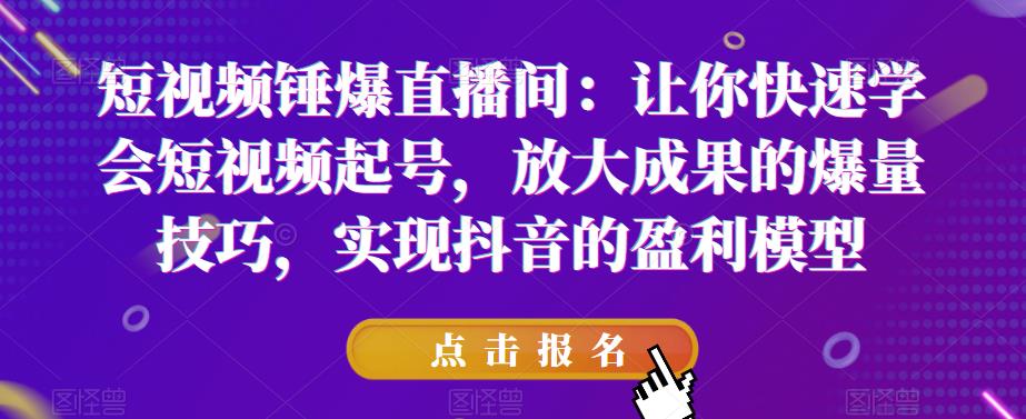 【副业项目6319期】让你快速学会短视频起号，放大成果的爆量技巧，实现抖音的盈利模型-悠闲副业网