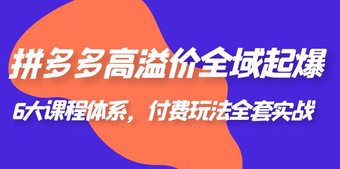 【副业项目6362期】拼多多-高溢价 全域 起爆，6大课程体系，付费玩法全套实战！-悠闲副业网