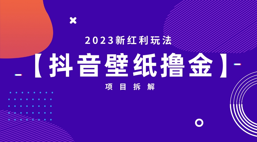 【副业项目6746期】2023新红利玩法：抖音壁纸撸金项目-悠闲副业网