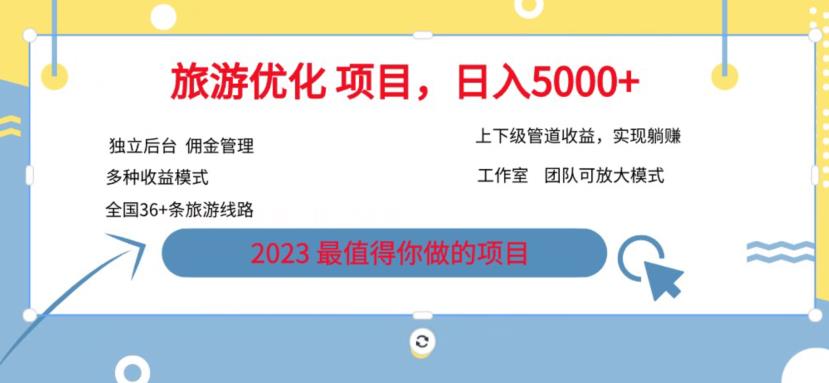 【副业项目6884期】旅游项目最新模式，独立后台+全国35+线路，日入5000+【揭秘】-悠闲副业网