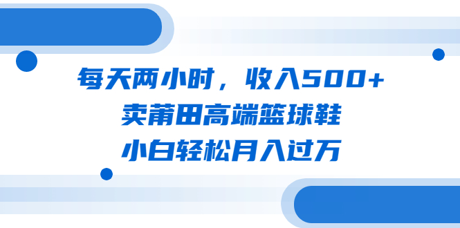 【副业项目6542期】每天两小时，收入500+，卖莆田高端篮球鞋，小白轻松月入过万（教程+素材）-悠闲副业网