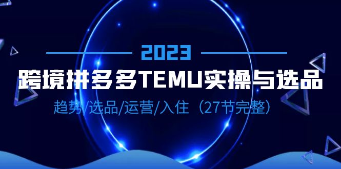 【副业项目6708期】2023跨境·拼多多·TEMU实操与选品，趋势·选品·运营·入住（27节完整）-悠闲副业网