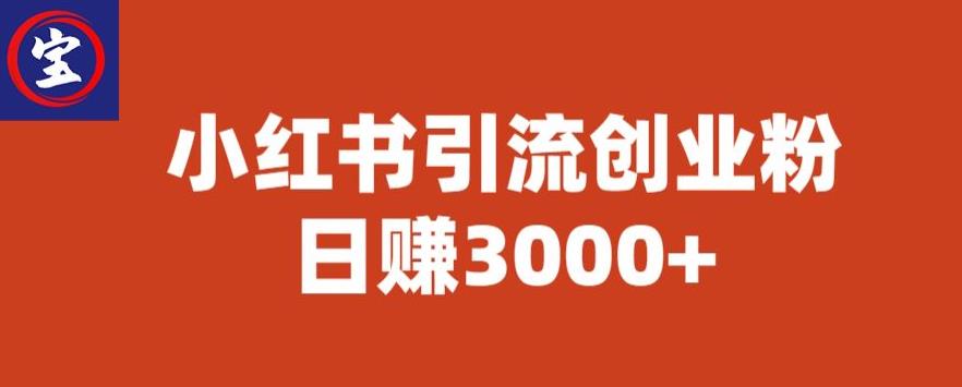 【副业项目6676期】宝哥小红书引流创业粉，日赚3000+【揭秘】-悠闲副业网