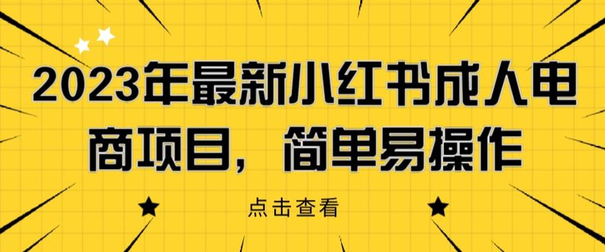 【副业项目6532期】2023年最新小红书成人电商项目，简单易操作【详细教程】-悠闲副业网