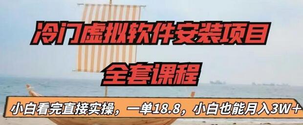 【副业项目6919期】冷门虚拟软件安装项目，一单18.8，小白也能月入3W＋-悠闲副业网