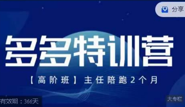 【副业项目7488期】纪主任·多多特训营高阶班，拼多多最新玩法技巧落地实操-悠闲副业网