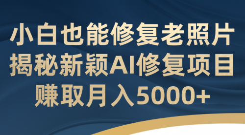 【副业项目7218期】小白也能修复老照片！揭秘新颖AI修复项目-悠闲副业网