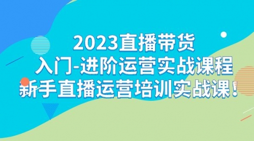 【副业项目7300期】2023直播带货入门-进阶运营实战课程：新手直播运营培训实战课-悠闲副业网