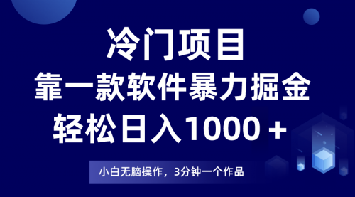 【副业项目8219期】冷门项目靠一款软件，暴力掘金日入1000＋，小白轻松上手-悠闲副业网