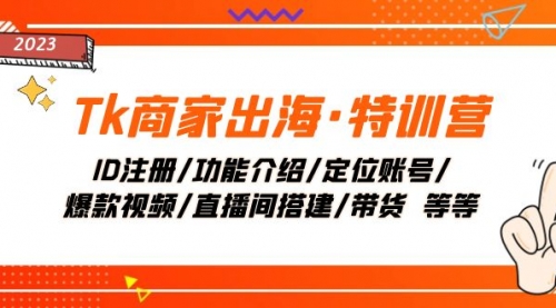 【副业项目8226期】Tk商家出海·特训营：ID注册/功能介绍/定位账号/爆款视频/直播间搭建/带货-悠闲副业网