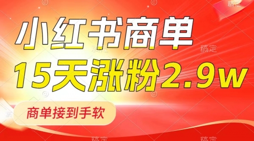 【副业项目8480期】小红书商单最新玩法，新号15天2.9w粉，接单到手软-悠闲副业网