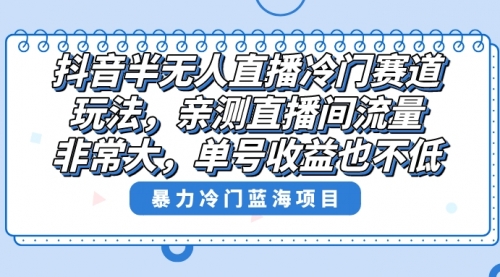 【副业8732期】抖音半无人直播冷门赛道玩法，直播间流量非常大，单号收益也不低！-悠闲副业网