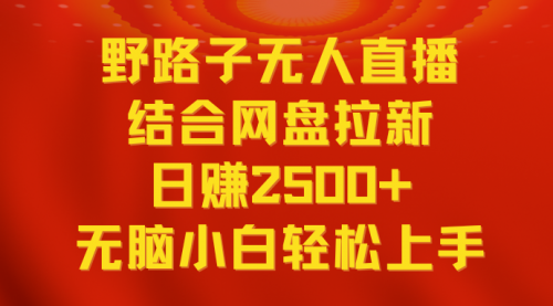 【副业9033期】无人直播野路子结合网盘拉新，日赚2500+多平台变现，小白无脑轻松上手操作-悠闲副业网