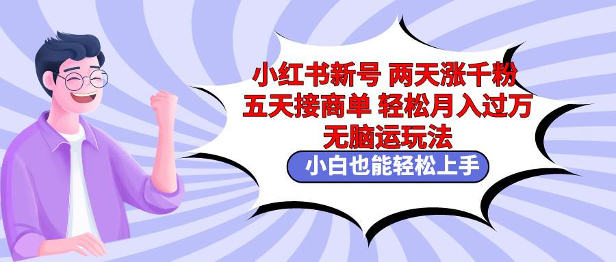 小红书新号两天涨千粉五天接商单轻松月入过万 无脑搬运玩法 小白也能轻…-悠闲副业网