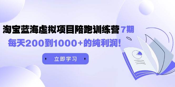 黄岛主《淘宝蓝海虚拟项目陪跑训练营7期》每天200到1000+的纯利润-悠闲副业网