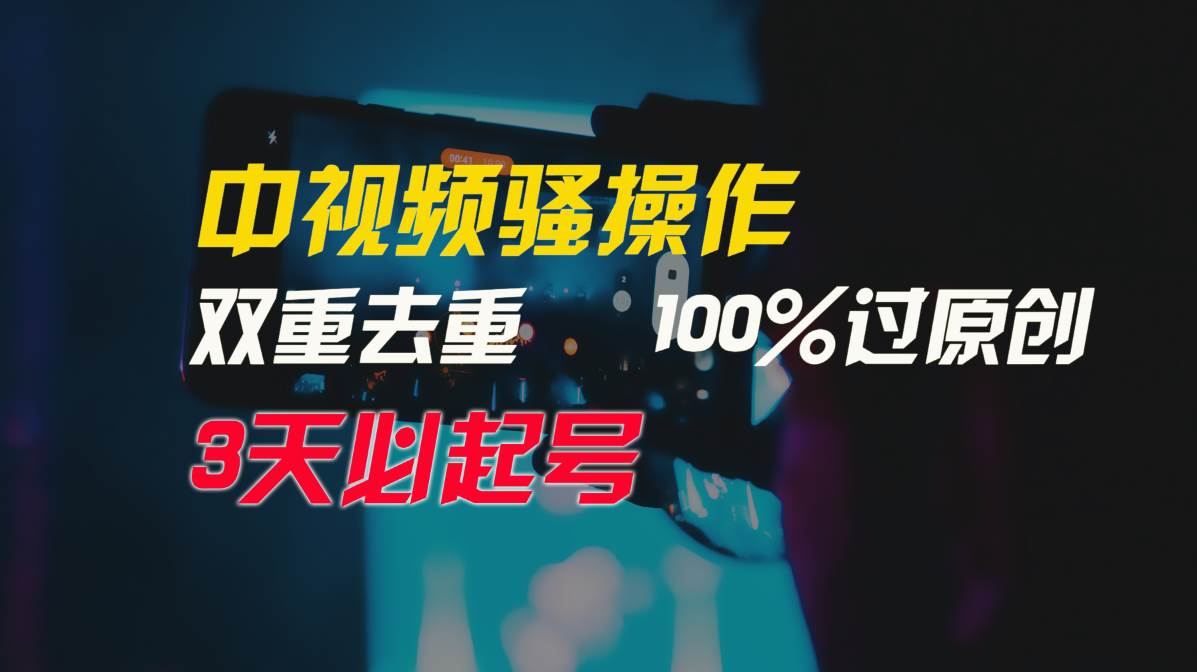 中视频骚操作，双重去重100%过原创，3天比必起号，简单无脑，月入3W+-悠闲副业网