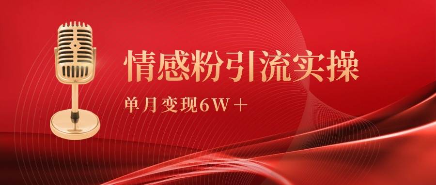 单月变现6w+，情感粉引流变现实操课-悠闲副业网