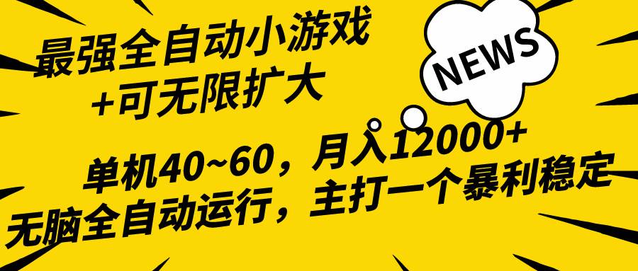 2024最新全网独家小游戏全自动，单机40~60,稳定躺赚，小白都能月入过万-悠闲副业网