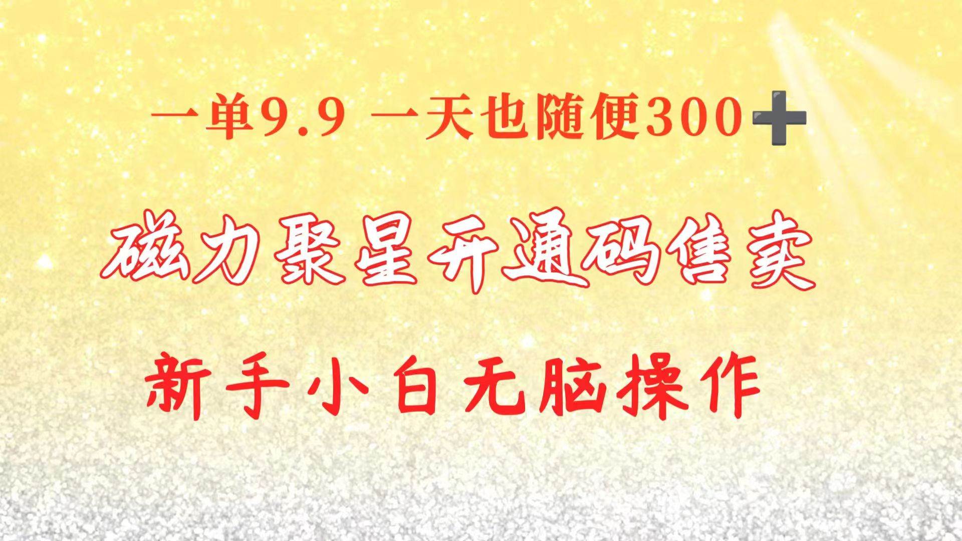 快手磁力聚星码信息差 售卖  一单卖9.9  一天也轻松300+ 新手小白无脑操作-悠闲副业网