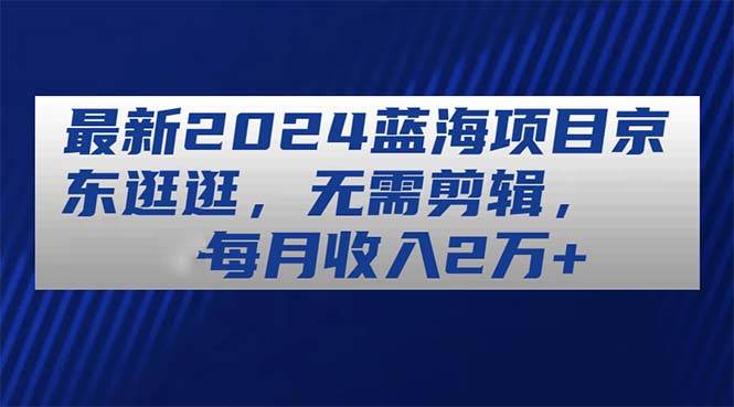 最新2024蓝海项目京东逛逛，无需剪辑，每月收入2万+-悠闲副业网