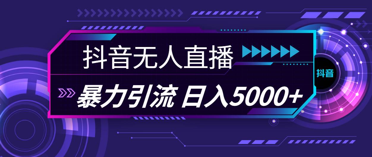 抖音无人直播，暴利引流，日入5000+-悠闲副业网