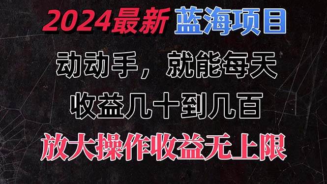 有手就行的2024全新蓝海项目，每天1小时收益几十到几百，可放大操作收…-悠闲副业网