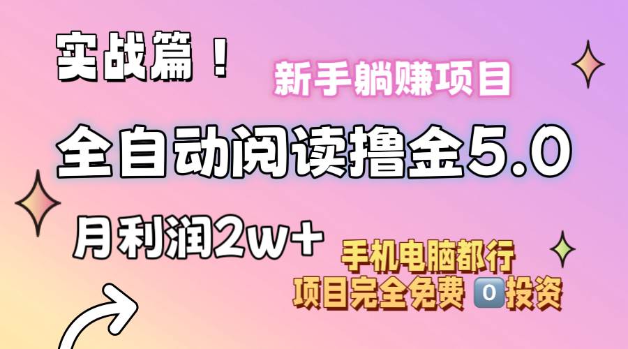 小说全自动阅读撸金5.0 操作简单 可批量操作 零门槛！小白无脑上手月入2w+-悠闲副业网