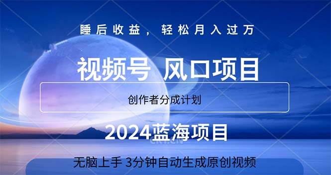 2024蓝海项目，3分钟自动生成视频，月入过万-悠闲副业网