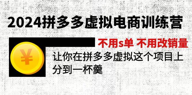 2024拼多多虚拟电商训练营 不s单 不改销量  做虚拟项目分一杯羹(更新10节)-悠闲副业网