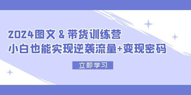 2024 图文+带货训练营，小白也能实现逆袭流量+变现密码-悠闲副业网