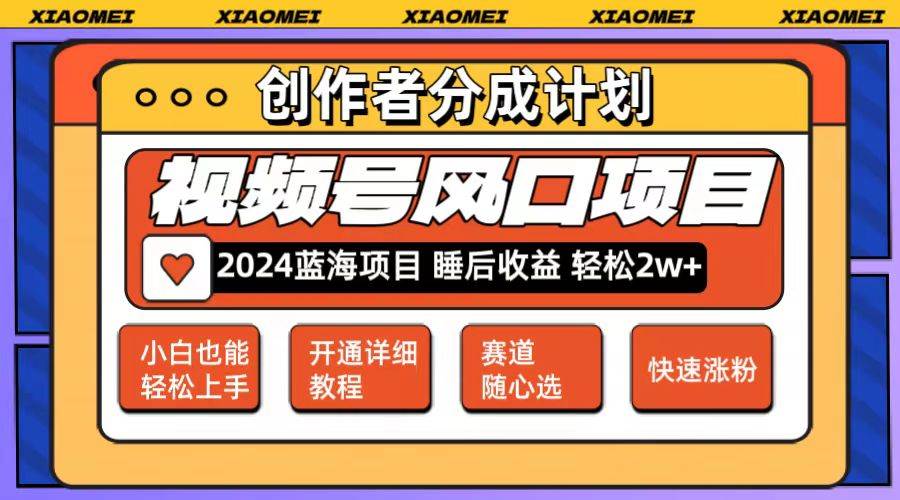 微信视频号大风口项目 轻松月入2w+ 多赛道选择，可矩阵，玩法简单轻松上手-悠闲副业网