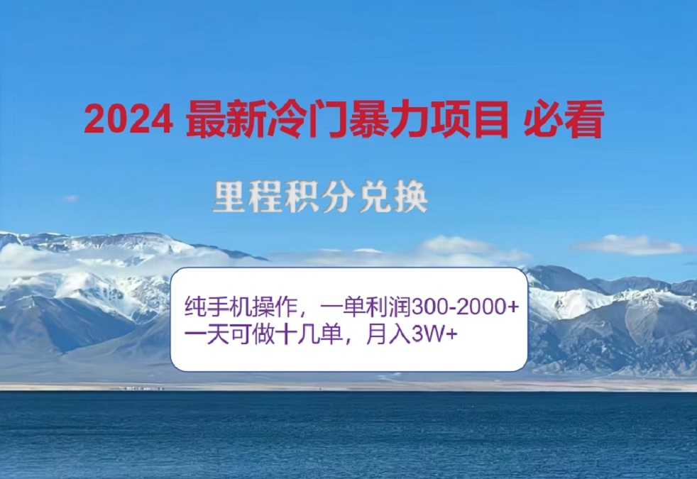 2024惊爆冷门暴利！出行高峰来袭，里程积分，高爆发期，一单300+—2000+，月入过万不是梦！-悠闲副业网