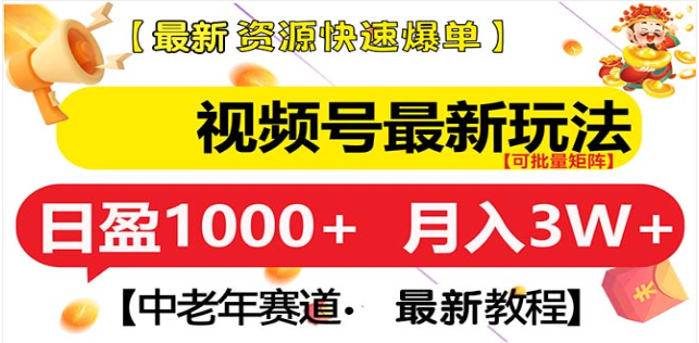 视频号独家玩法，老年养生赛道，无脑搬运爆款视频，日入1000+-悠闲副业网