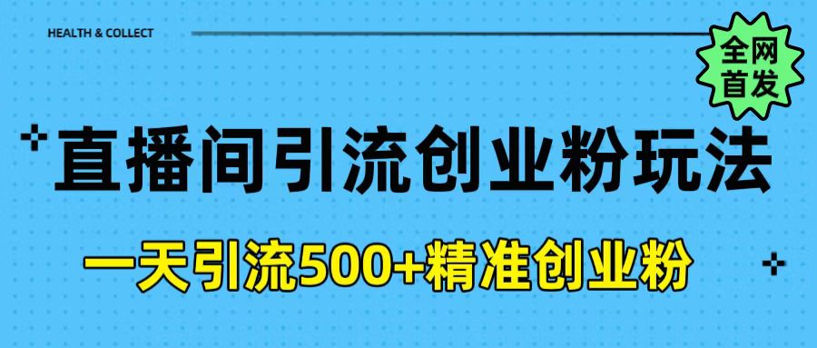 直播间引流创业粉玩法，一天轻松引流500+精准创业粉-悠闲副业网